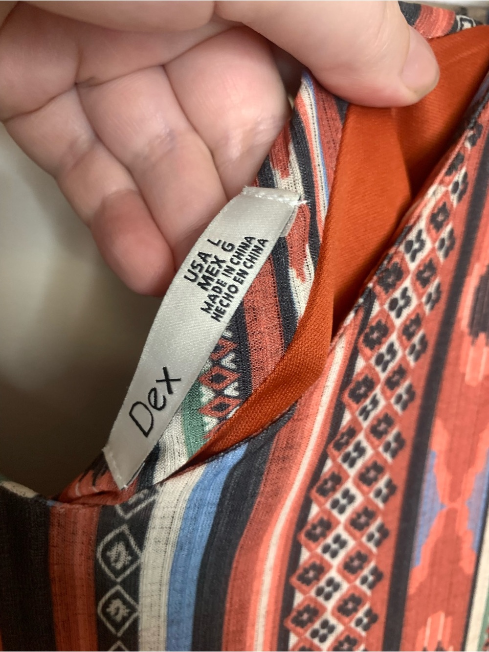 Dex Aztec Pattern Dress Tassels L - Picture 7 of 10